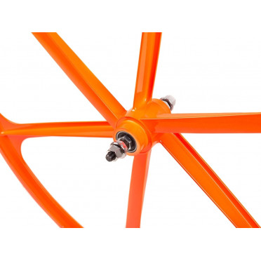 Roue à bâtons 6 Spoke orange fluo
