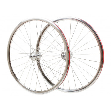 Paire de roues Monovitesse NOVATEC - Argent Poli