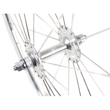 Paire de roues Monovitesse NOVATEC - Argent Poli
