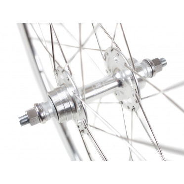 Paire de roues Monovitesse NOVATEC - Argent Poli