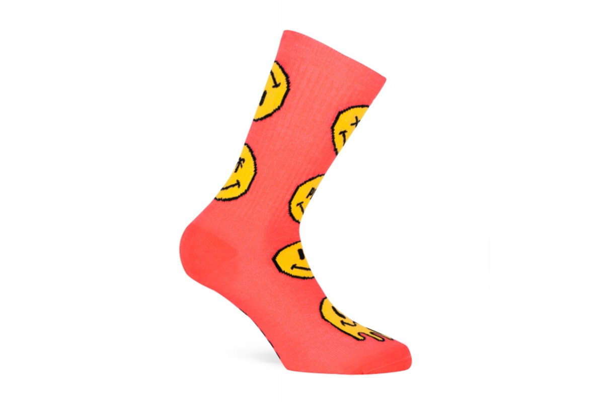 Paire de chaussettes cycliste PACIFIC & CO - Smiley (Corail) Paire de chaussettes cycliste PACIFIC & CO - Smiley (Corail)