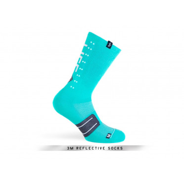 Paire de chaussettes cycliste PACIFIC & CO - Speed / Slow Life (Turquoise)