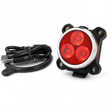 Eclairage vélo LED Arrière WTP Disco 3 LED à rechargement USB