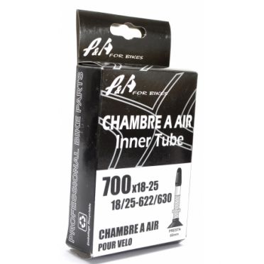 Chambre à Air P&A 700C x 18-25 à valve Presta de 60 mm