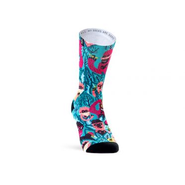 Paire de chaussettes cycliste PACIFIC & CO - Monkey Gang