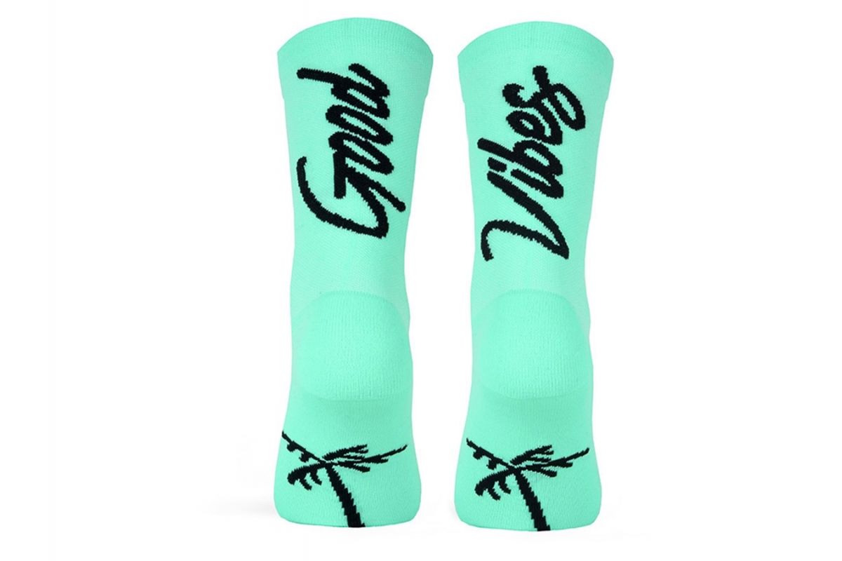 Paire De Chaussettes Cycliste PACIFIC & CO - Good Vibes - Mint Paire De Chaussettes Cycliste PACIFIC & CO - Good Vibes - Mint