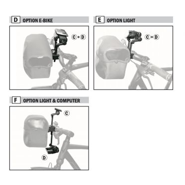 Adaptateur multifonction pour kit de fixation guidon Ortlieb
