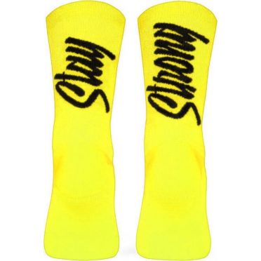 Paire de chaussettes cycliste Pacific & Co - Stay strong - Jaune