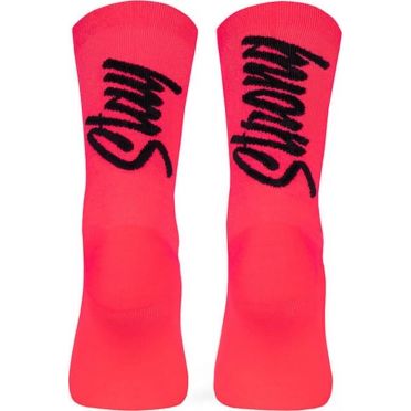 Paire de chaussettes cycliste Pacific & Co - Stay strong - Corail