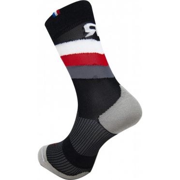 Paire de chaussettes cycliste Rafa'L Stripes - Black White Red
