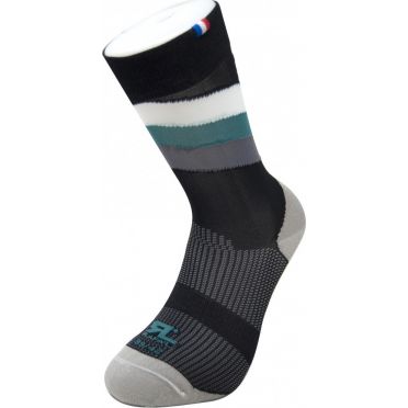 Paire de chaussettes cycliste Rafa'L Stripes - Black White Green