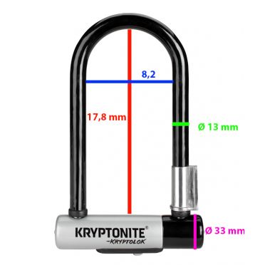 Antivol vélo U Kryptonite Kryptolock Series 7 Mini U Noir