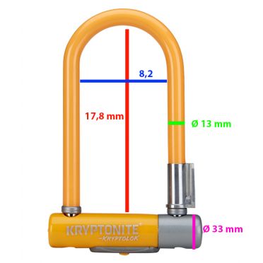 Antivol vélo U Kryptonite Kryptolock Series 7 Mini U Orange