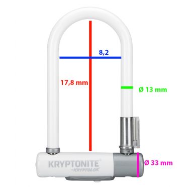 Antivol vélo U Kryptonite Kryptolock Series 7 Mini U Blanc