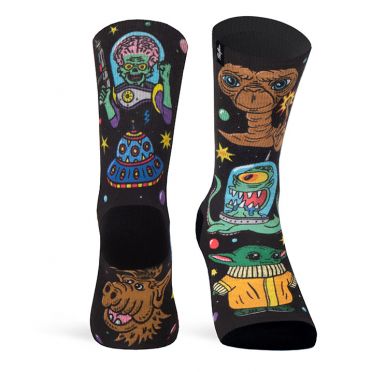 Paire de chaussettes cycliste Pacific & Co. Lovely Martians