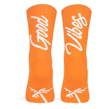 Paire de chaussettes cycliste Pacific & Co. Good Vibes - Orange