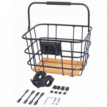 Panier avant amovible pour vélo ZEFAL classic bois et aluminium