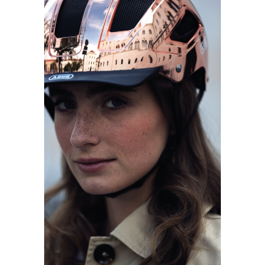 Casque vélo Abus Hyban 2.0 édition limitée Chrome & Chrome Rosé
