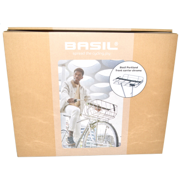 Porte-bagages avant Basil Portland argent avec bordures