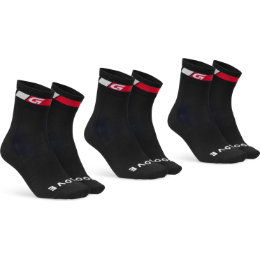 Chaussettes vélo d'été GripGrab Classic, pack de 3