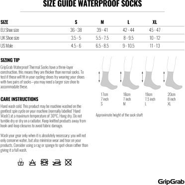 Chaussettes d'hiver étanches doublées mérinos GripGrab