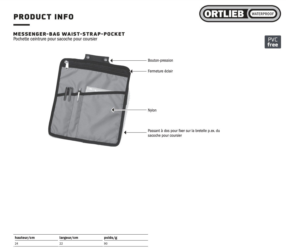 Ortlieb Messenger-Taschenzubehör - Hüfttasche