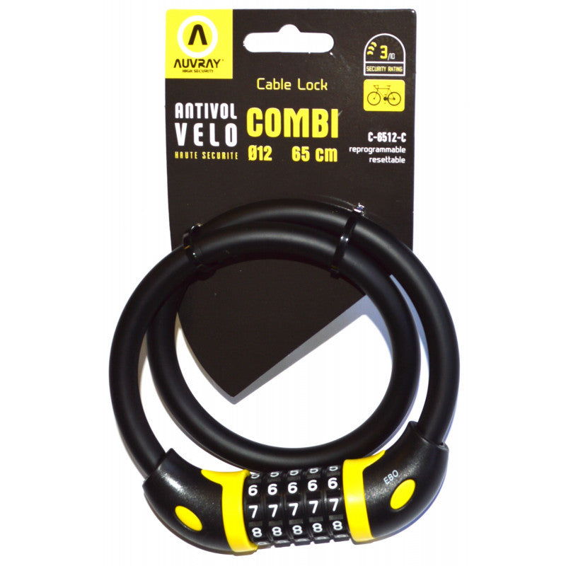 Antivol câble à code Auvray Combi 12