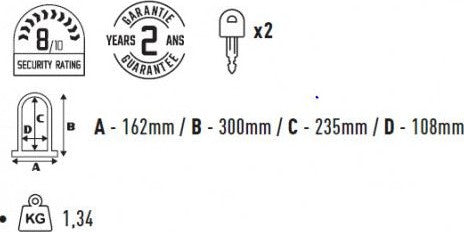 Candado para bicicleta U Auvray U Zen