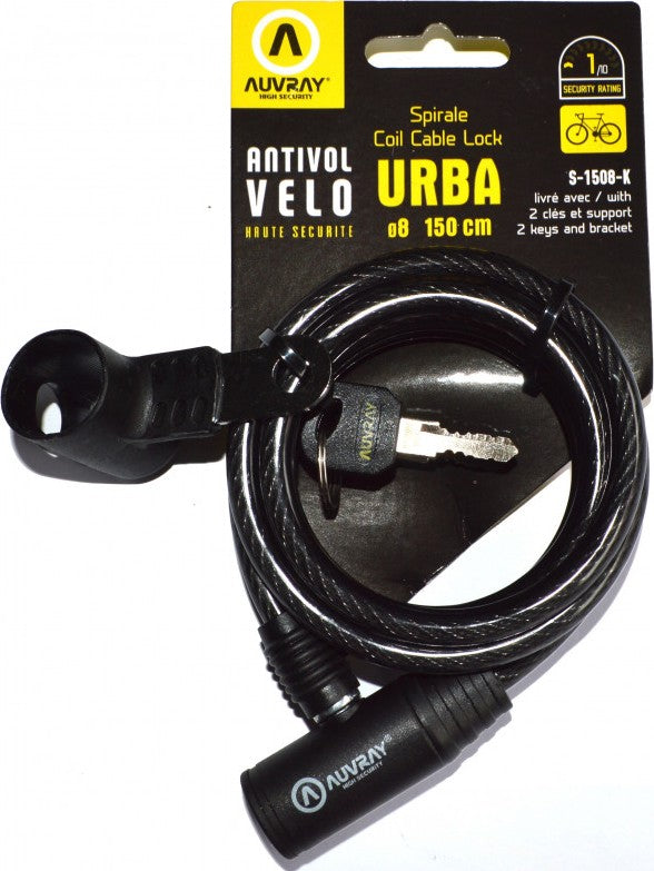 Antivol spiral Auvray Urba D8 150 cm