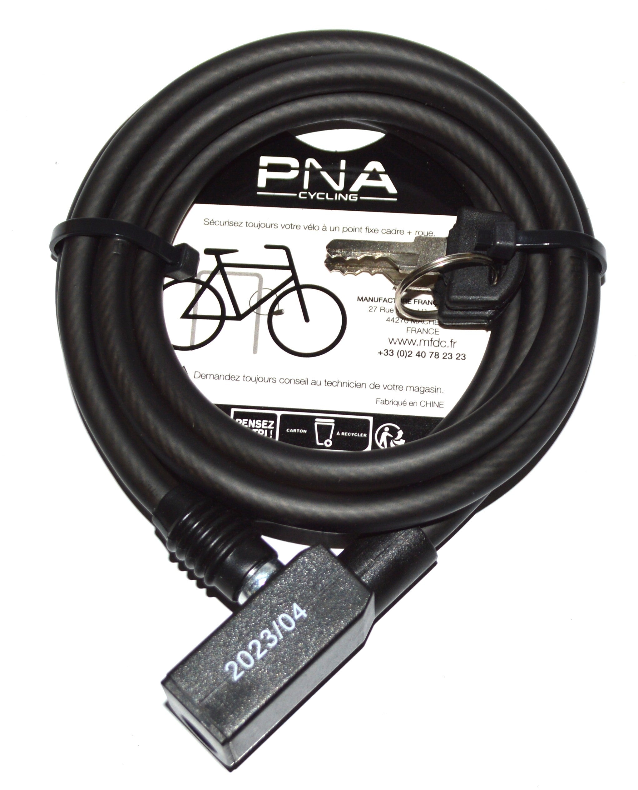 Antivol spirale vélo à clé PNA