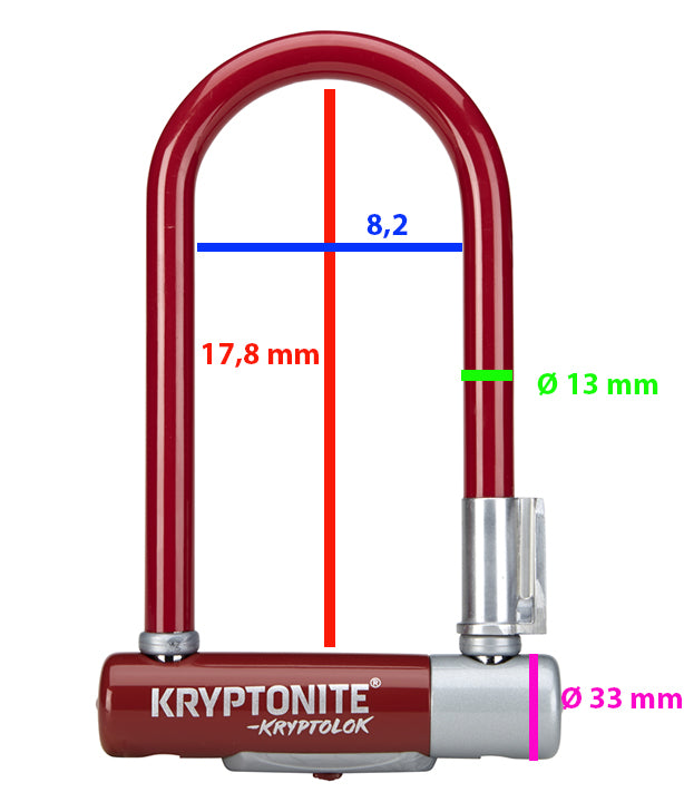 Antivol vélo U Kryptonite Kryptolok Series 2 Mini 7 - Merlot