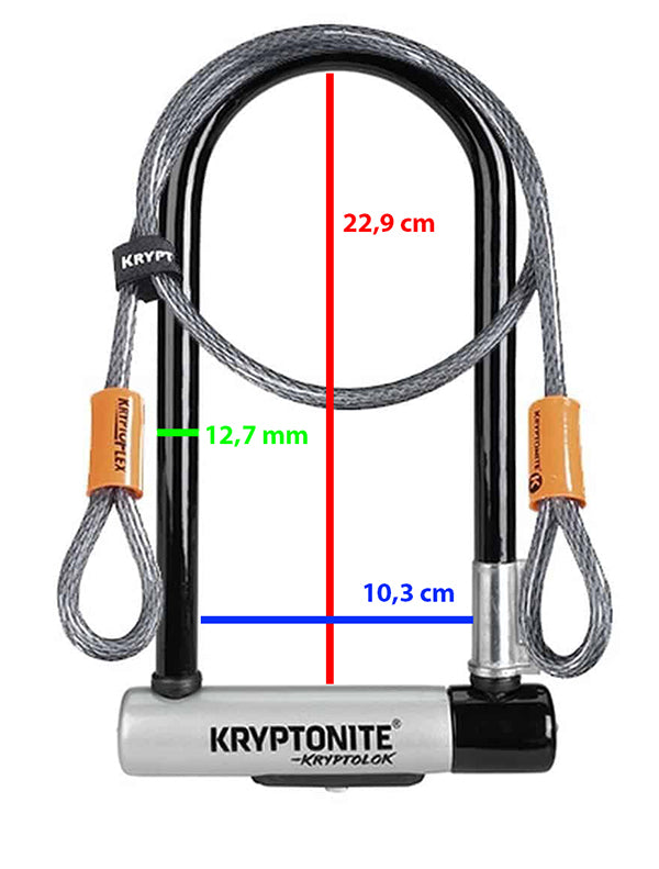 Antivol Vélo U Kryptonite Kryptolok Series 2 STD avec câble Kryptoflex