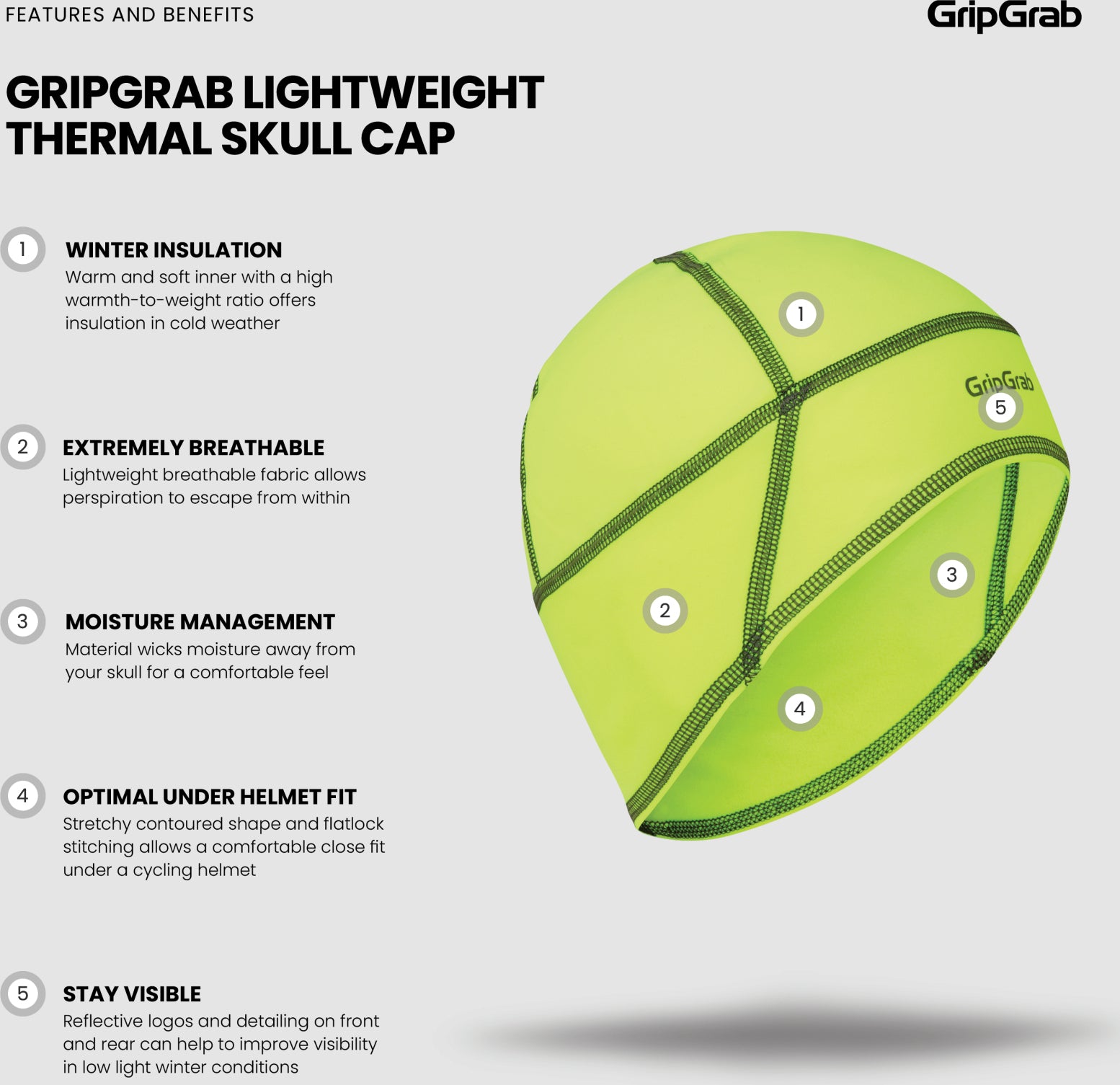 Bonnet vélo thermique GripGrab Skull