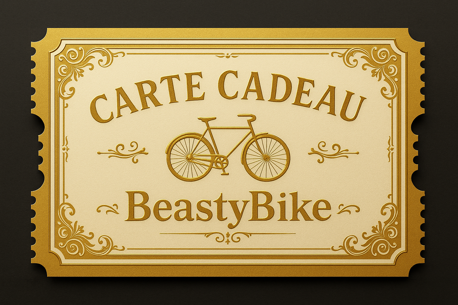 Carte cadeau BeastyBike style CB ticket d'or