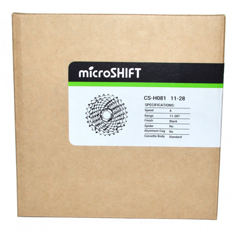 Cassette Route Microshift 8 vitesses 11-28 R8 Noir