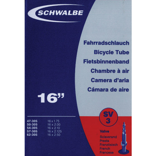 Chambre à air Schwalbe SV3 16" x 1,75-2,50 Presta