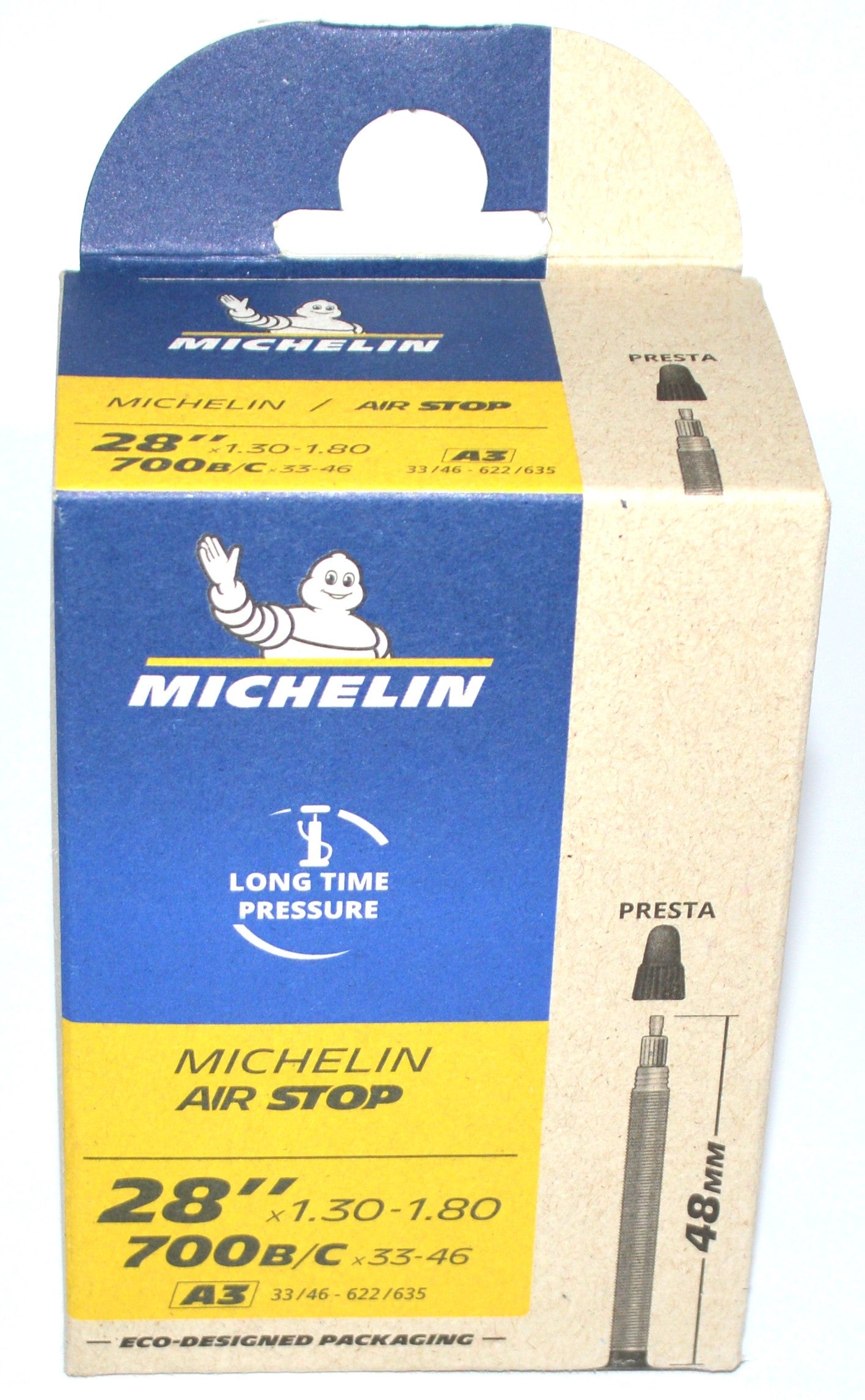 Chambre à air vélo Michelin 28" x 1.30-1.80 Presta AIRSTOP A3