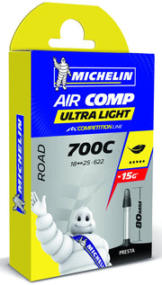 Michelin Aircomp Ultralight 700x18-25 Presta 80 mm Fahrradschlauch