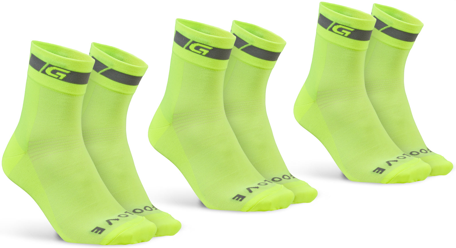 Chaussettes vélo d'été GripGrab Classic, pack de 3
