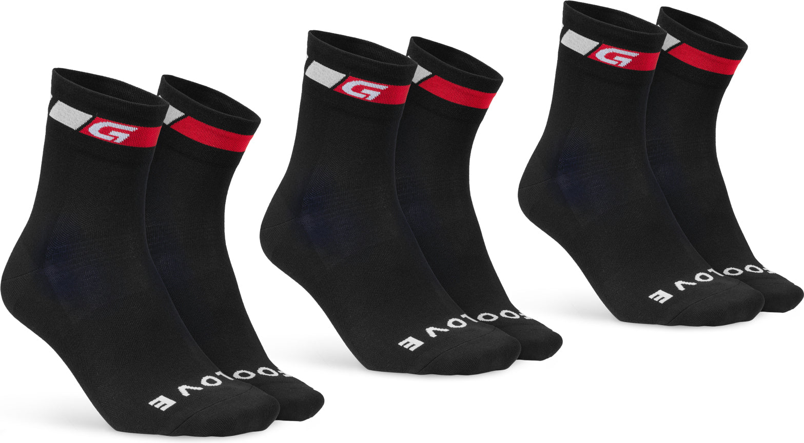 Chaussettes vélo d'été GripGrab Classic, pack de 3