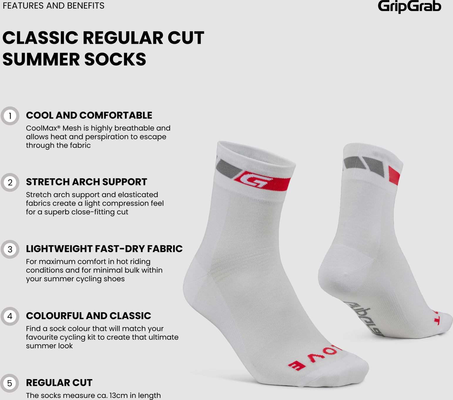 Chaussettes vélo d'été GripGrab Classic
