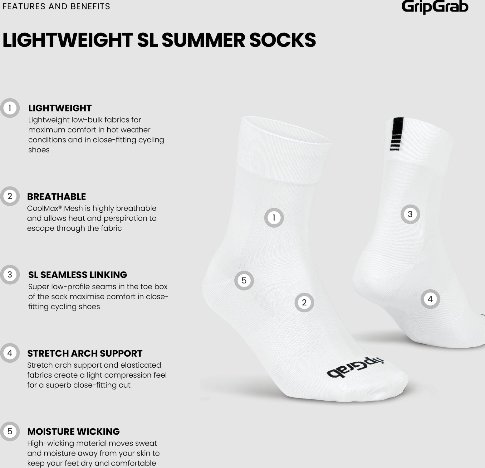 Chaussettes vélo d'été GripGrab Lightweight SL