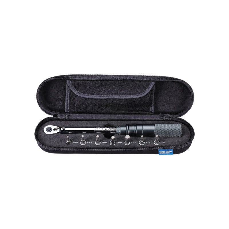 Llave dinamométrica + 7 vasos BBB TorqueSet Deluxe