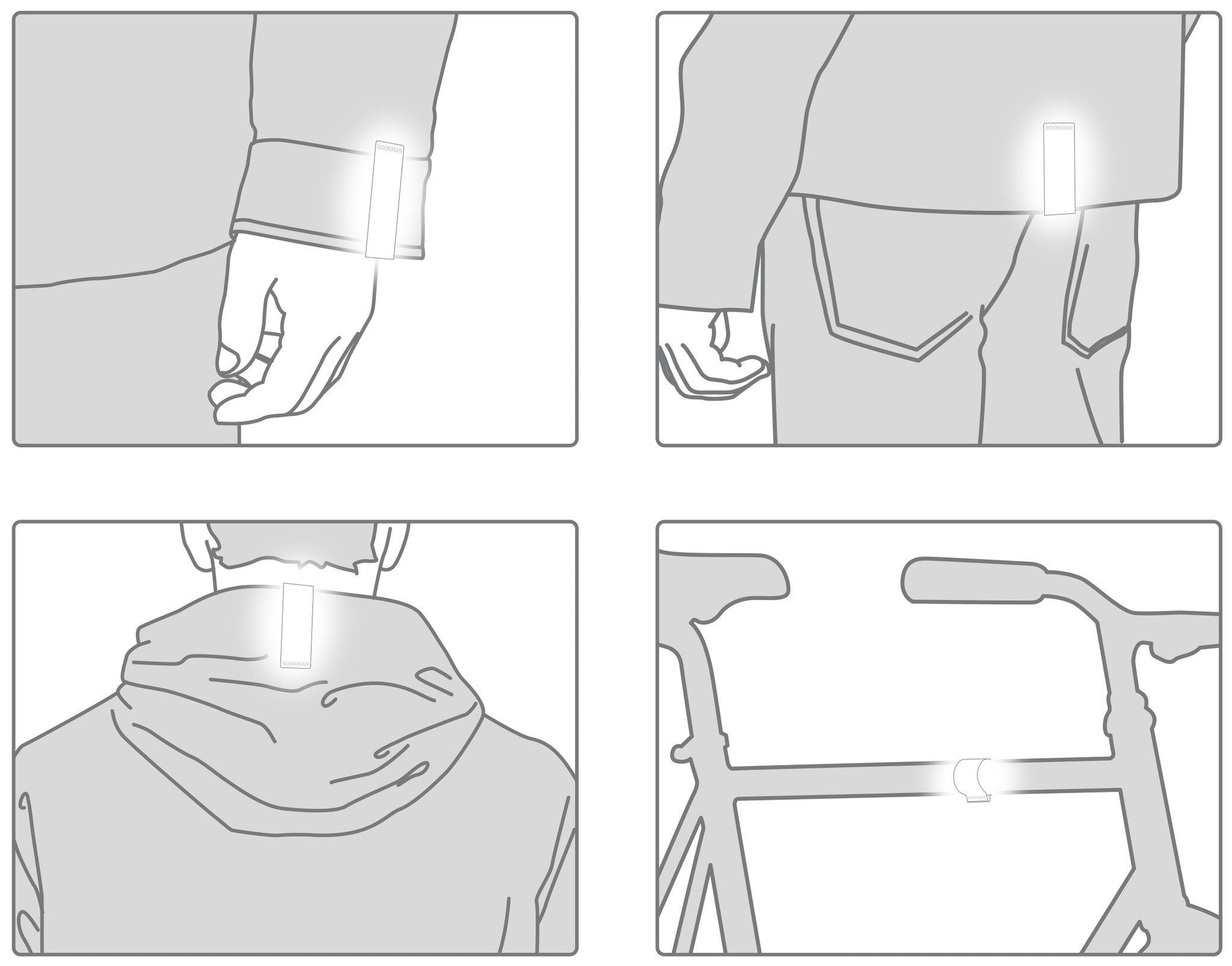 Clip reflector negro BOOKMAN