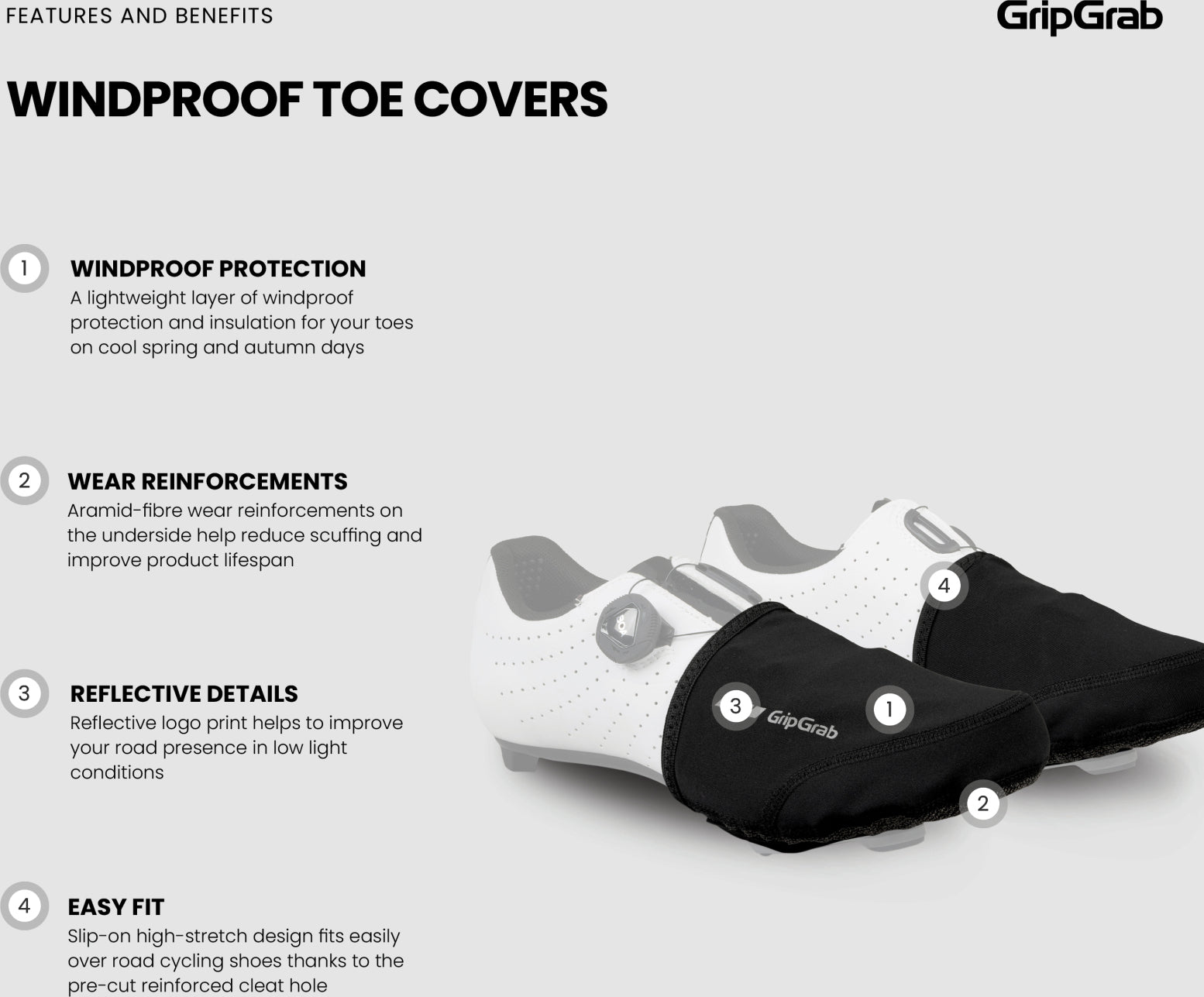 Couvre-orteils vélo de route étanches GripGrab