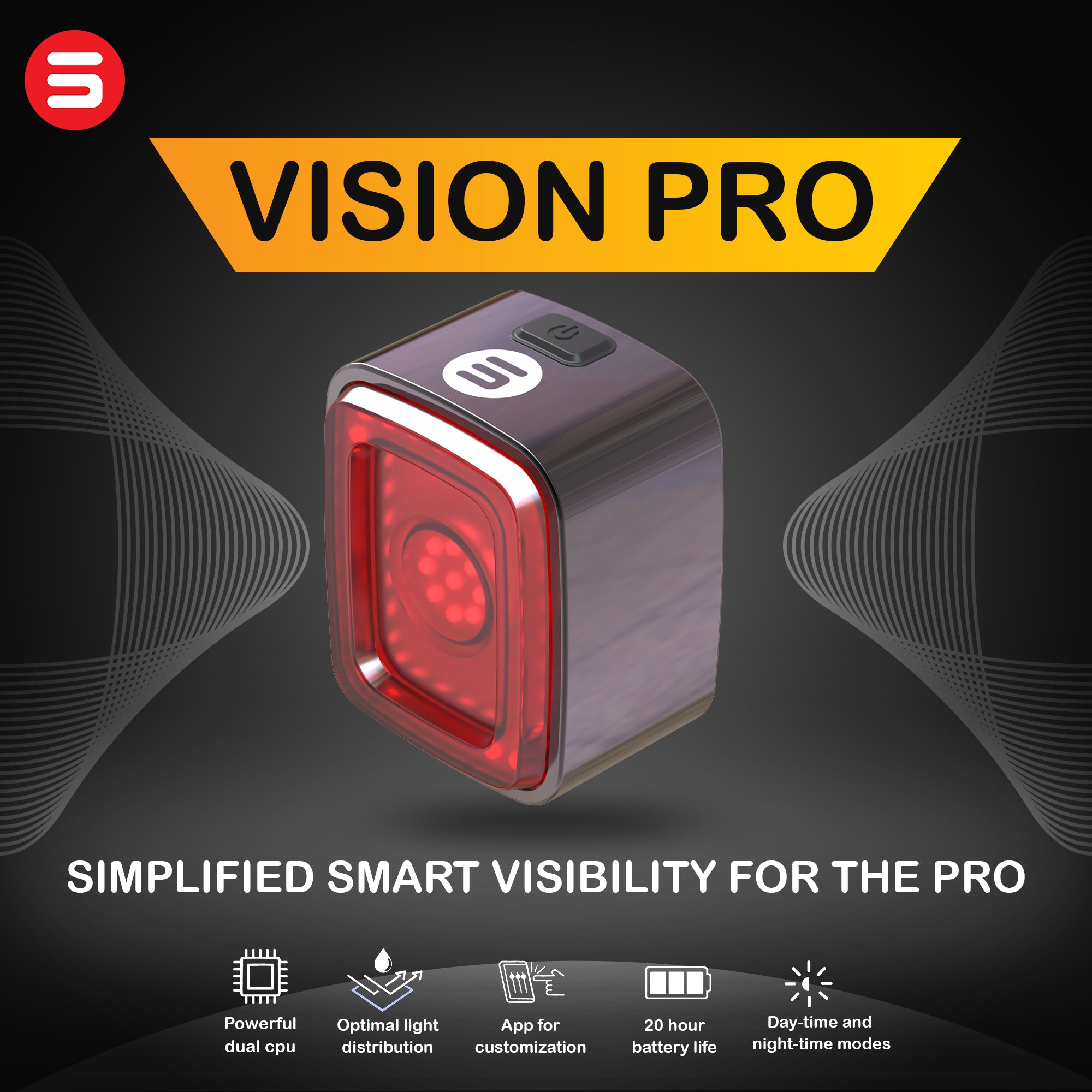 Eclairage arrière de vélo The Smart Bike Lights Vision Pro