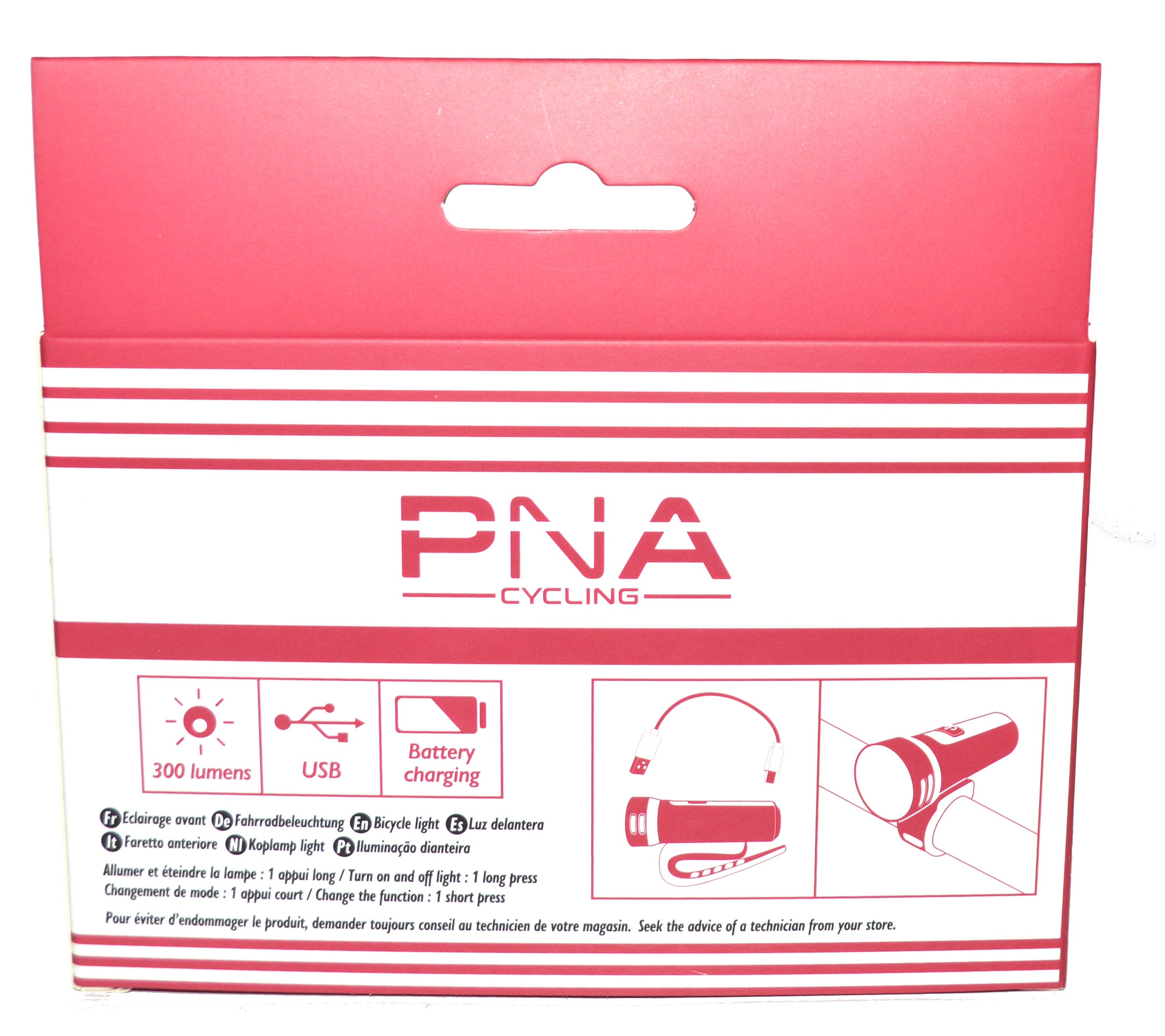 Eclairage avant vélo PNA 300 Lumens USB
