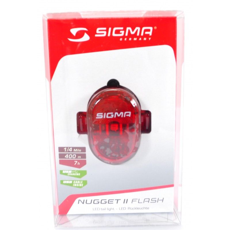 Eclairage de vélo arrière LED USB Sigma Nugget 2 Flash
