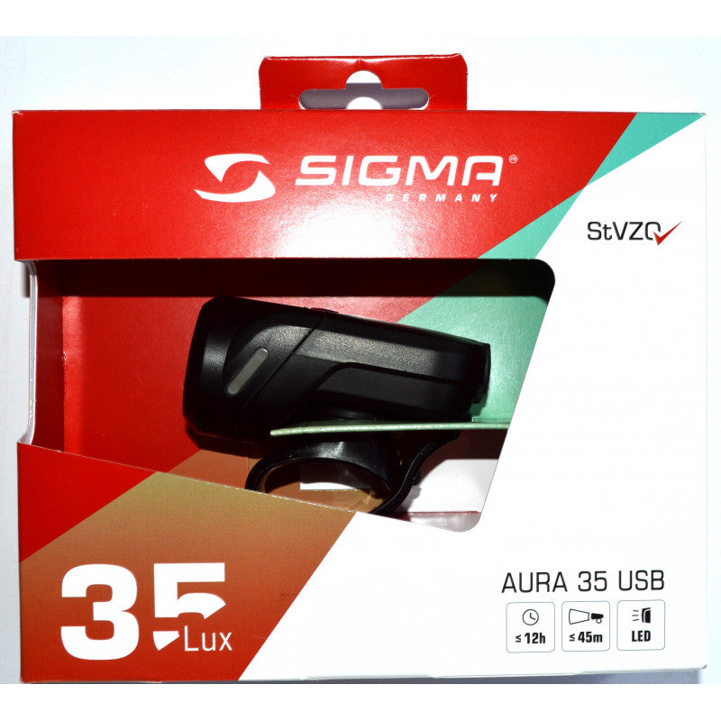 Eclairage pour vélo avant USB Sigma Aura 35