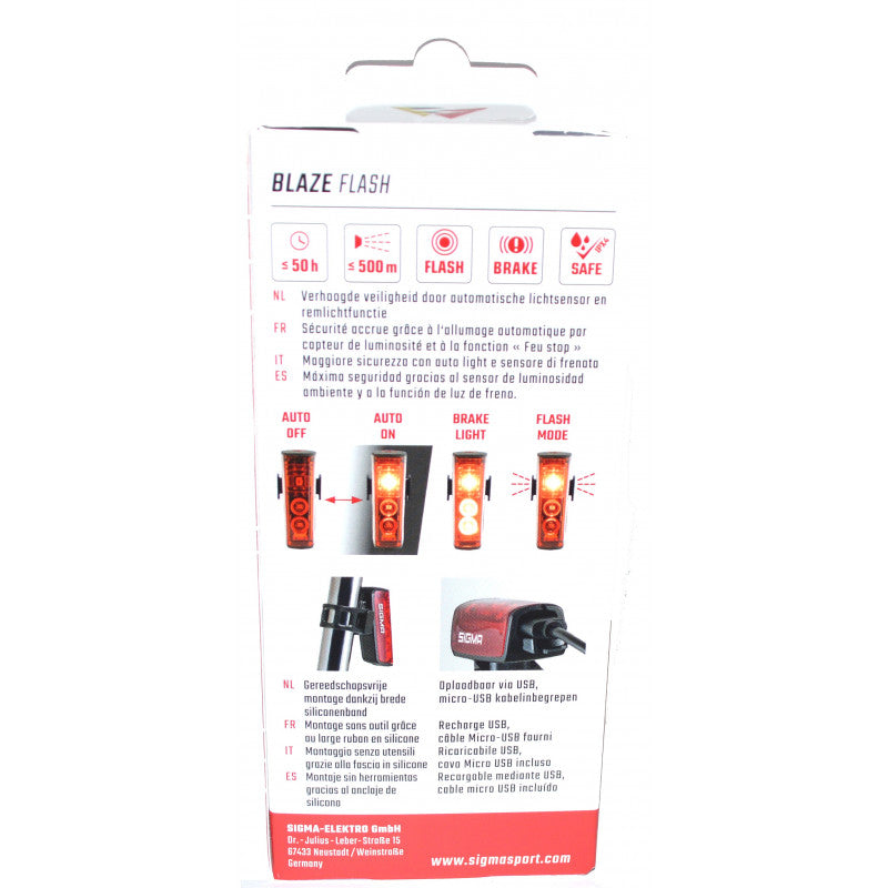 Feu stop vélo Sigma Blaze USB